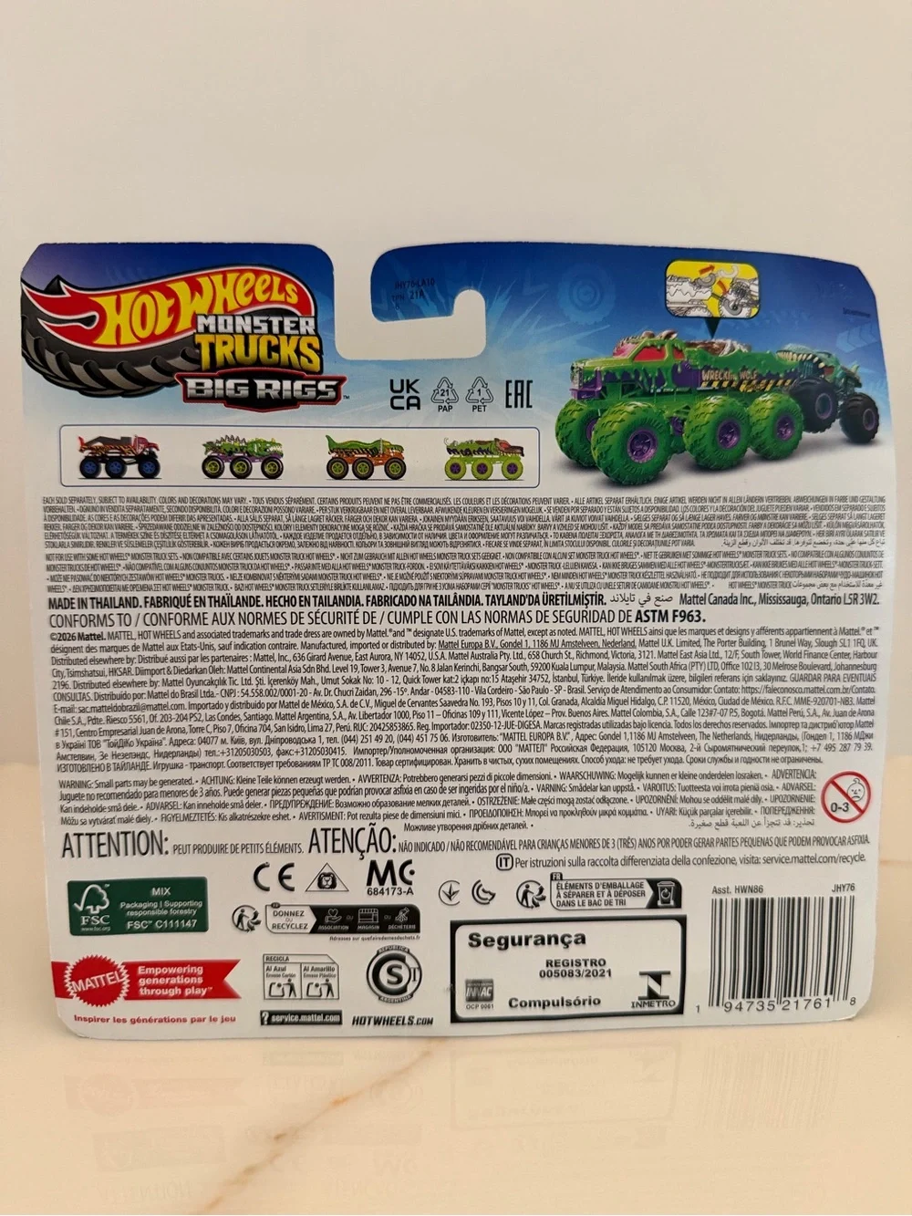 2026 Hot Wheels Monster Trucks Big Rigs WRECKIN’ WOLF Mattel
